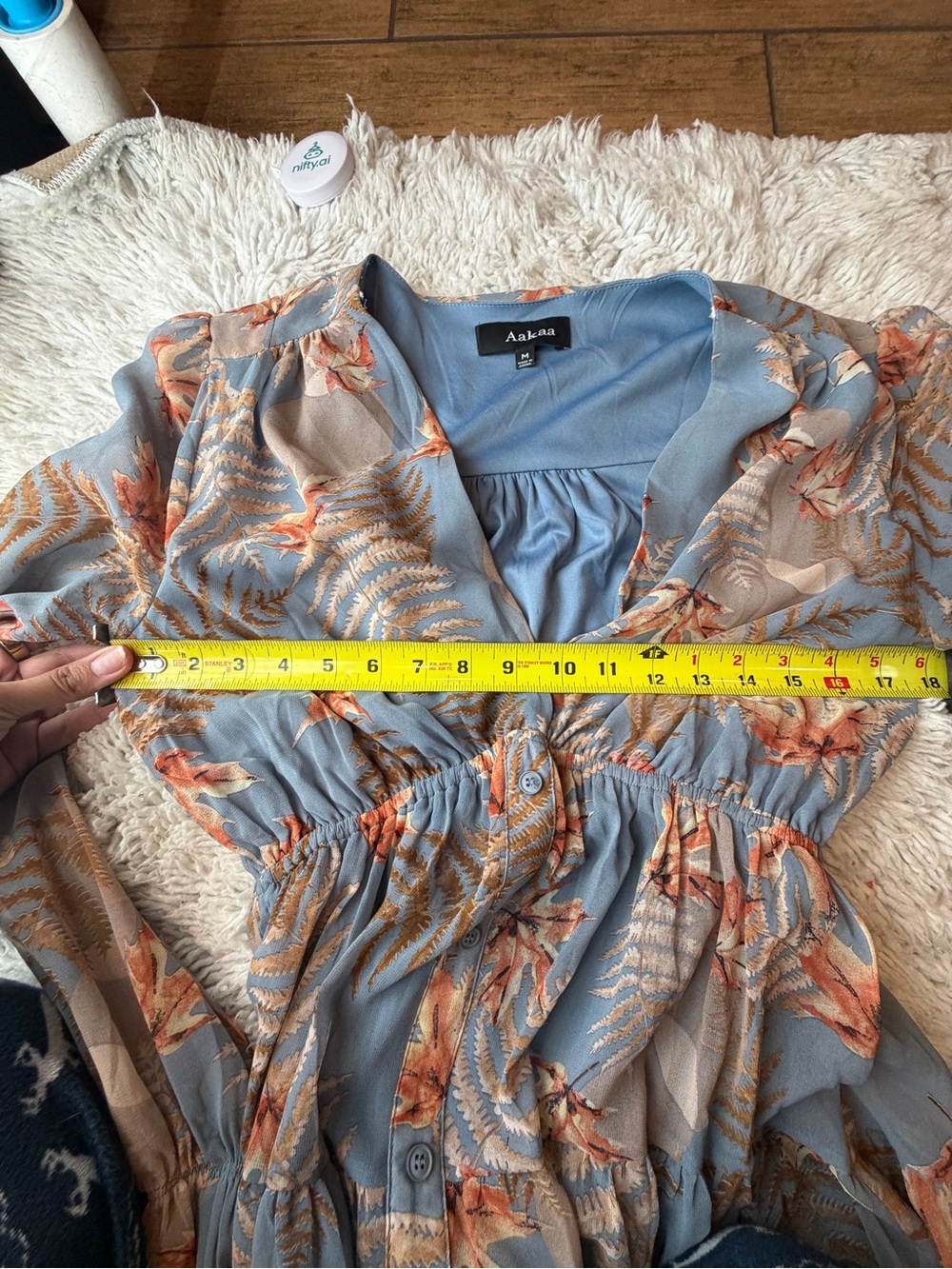 Long Sleeve Floral Blue Maxi Dress- Red Dress Boutique - Like New - Picture 8 of 11